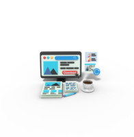 3d Illustration of website download picture developer on computer png