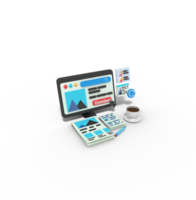 3d Illustration of website download picture developer on computer png