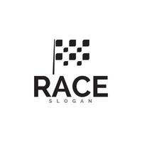 Race flag icon, simple design illustration vector