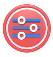 3d rendering of filter icon png