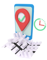 3d rendering of fast delivery location in phone png