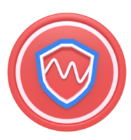 3d rendering of security status icon png