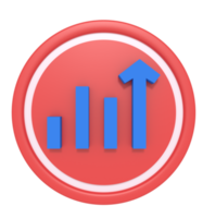 Representación 3D del icono de estadística png