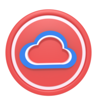 3d rendering of cloud storage icon png