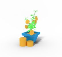 3d illustration of growing investment plant png