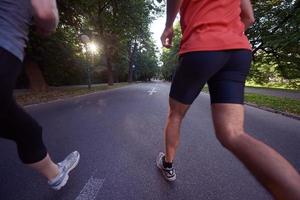 couple jogging outside photo