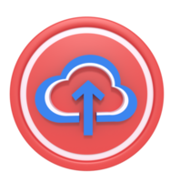 3d rendering of upload file in cloud storage png