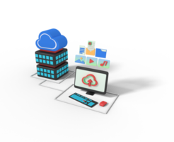 3d illustration of server cloud storage png