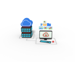 3d illustration of server cloud storage png