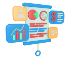 3D-Rendering-Anwendung für Computerbildschirme für Geschäftsberichte png