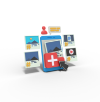 3d illustration of collection picture in my profile on phone png