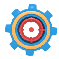 Ilustración 3d del icono de configuración de engranajes