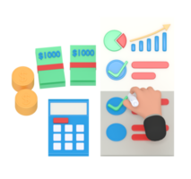 3d illustration of business growth checklist png