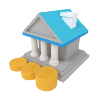 ilustração 3D de finanças bancárias png