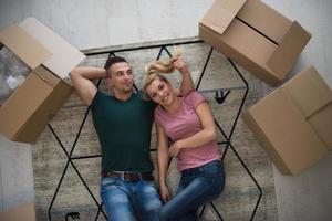 Top view of attractive young couple photo