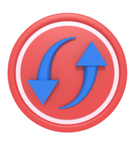 3d rendering of refresh  icon png