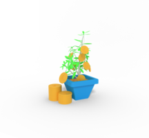 3d illustration of growing investment plant png