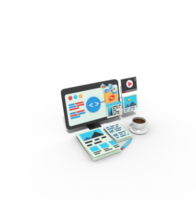 3d Illustration of programmer map website on computer png