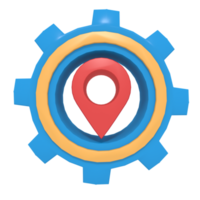 3d icono de configuración de ubicación