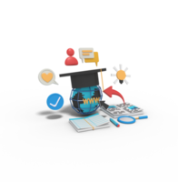 3d Illustration of Online Leaning Course App png