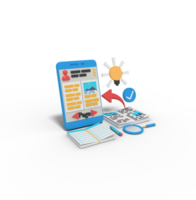 3d Illustration of Online Leaning Course App png