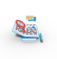 3d illustration of Searching article in a book png