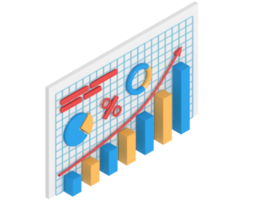 3d illustration of business growth analysis png