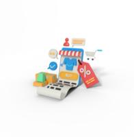 3d Illustration of online shop discount png