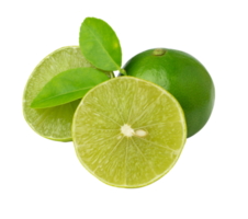 limes isolated on the white background. with clipping path png