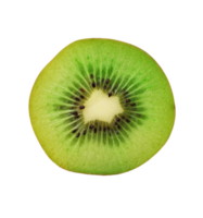 voor de helft van rijp groen kiwi geïsoleerd Aan wit achtergrond. met knipsel pad png