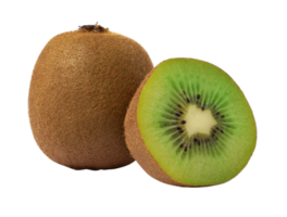 voor de helft van rijp groen kiwi geïsoleerd Aan wit achtergrond. met knipsel pad png