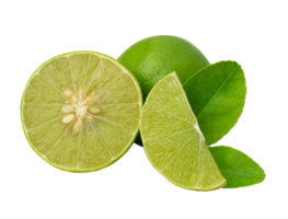 limes isolated on the white background. with clipping path png