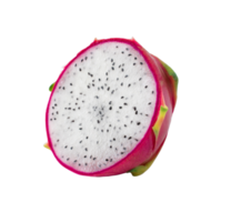 ripe dragon fruit with half, isolated on white background. with clipping path png