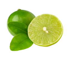 limes isolated on the white background. with clipping path png