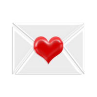 lettre d'amour message forme d'illustration 3d png