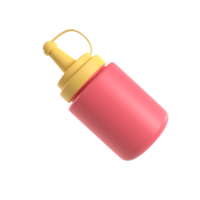 Representación de ilustración 3d de botella de salsa png