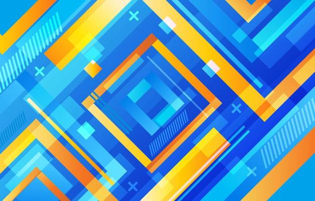 Abstract Geometric Blue Orange Background