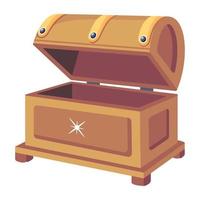 A treasure chest flat icon design vector