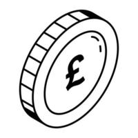 An icon of pound line design vector