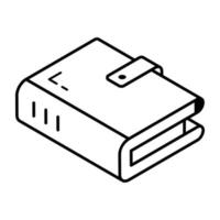 Book drawer in linear isometric icon vector