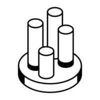 Modern isometric line icon of analytics vector