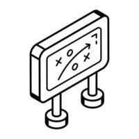 Trendy line isometric icon of strategy vector