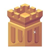 Medieval tower flat vector icon design