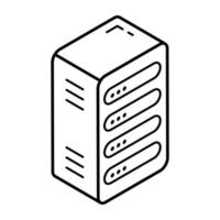 Database server icon in isometric design denoting big data vector