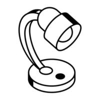 un icono del diseño de la línea de lámparas de lectura vector