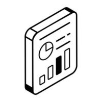 An editable isometric icon of business report vector