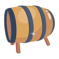 barril de vino en madera de roble para el almacenamiento de vino vector