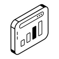 A web chart editable line icon download vector