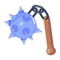 Modern flat editable icon of a mace vector