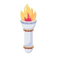 descarga de un icono plano de antorcha de fuego vector